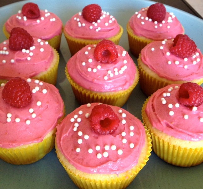 White Chocolate Raspberry Surprise Cupcakes